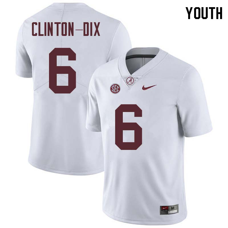 Youth #6 Ha Ha Clinton-Dix Alabama Crimson Tide College Football Jerseys Sale-White